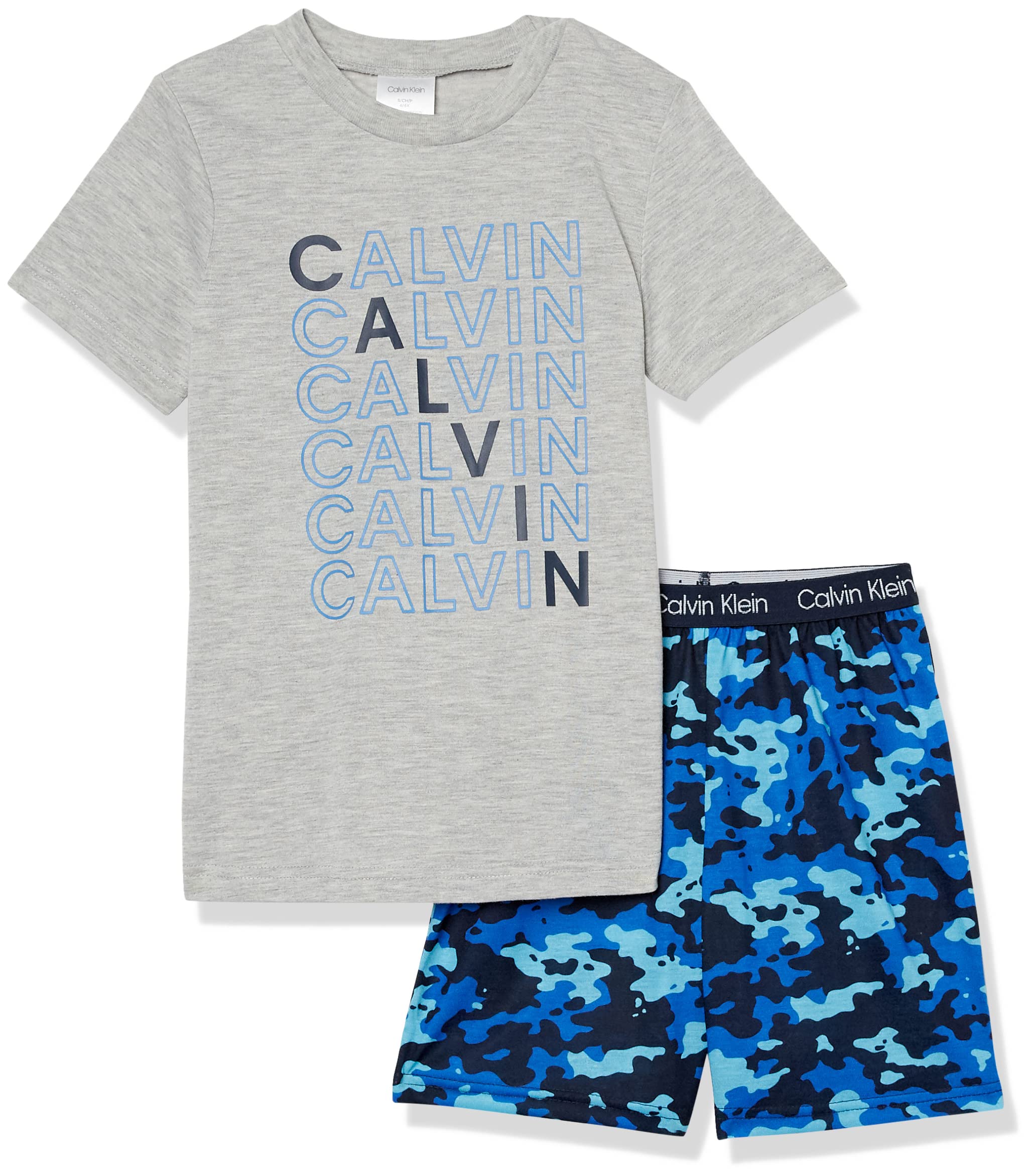Calvin Klein Boys' Two Piece Sleepwear Top and Bottom Pajama Set